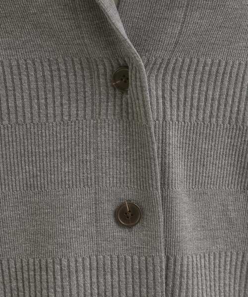 SHOO・LA・RUE（シューラルー）の「【高レビュー/春まで着られる】体型をカバーしながらスマートに魅せる ラインジャカードコーディガン（カーディガン/ボレロ・レディース・ネイビー/グレー系その他/ライトベージュ/オリーブ・01/02/03/04）」の8枚目の写真