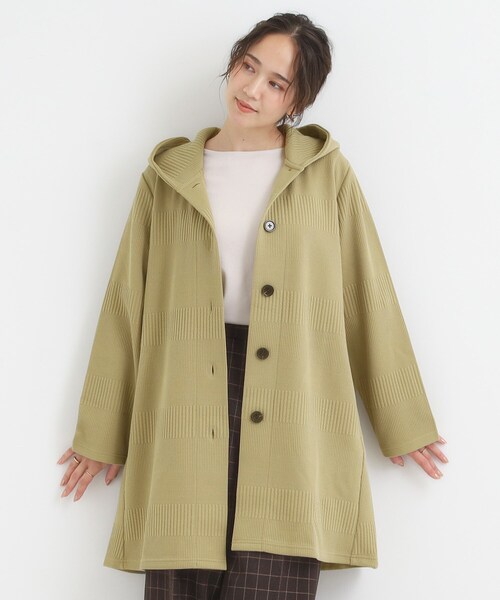 SHOO・LA・RUE（シューラルー）の「【高レビュー/春まで着られる】体型をカバーしながらスマートに魅せる ラインジャカードコーディガン（カーディガン/ボレロ・レディース・ネイビー/グレー系その他/ライトベージュ/オリーブ・01/02/03/04）」の17枚目の写真