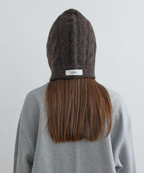セール】Kijun/キジュン Cable Knit Balaclava ウール モヘア風ニット