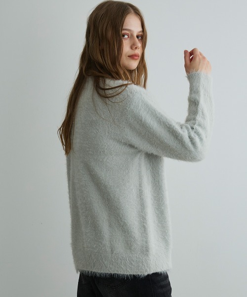 Mirette(ミレット)の「フェザータッチオーバーカーディガン / Feather Touch Oversized Cardigan(カーディガン/ボレロ・レディース・グレー/ブラウン/ライトグレー・FREE)」の4枚目の写真