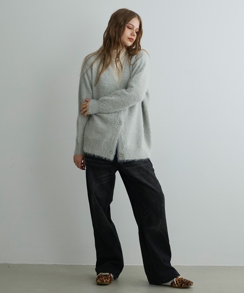 Mirette(ミレット)の「フェザータッチオーバーカーディガン / Feather Touch Oversized Cardigan(カーディガン/ボレロ・レディース・グレー/ブラウン/ライトグレー・FREE)」の9枚目の写真