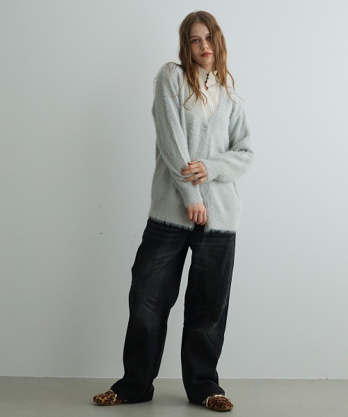 Mirette(ミレット)の「フェザータッチオーバーカーディガン / Feather Touch Oversized Cardigan(カーディガン/ボレロ・レディース・グレー/ブラウン/ライトグレー・FREE)」の10枚目の写真