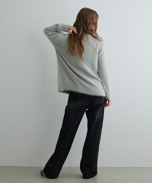 Mirette(ミレット)の「フェザータッチオーバーカーディガン / Feather Touch Oversized Cardigan(カーディガン/ボレロ・レディース・グレー/ブラウン/ライトグレー・FREE)」の12枚目の写真