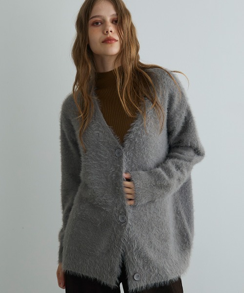 Mirette(ミレット)の「フェザータッチオーバーカーディガン / Feather Touch Oversized Cardigan(カーディガン/ボレロ・レディース・グレー/ブラウン/ライトグレー・FREE)」の13枚目の写真