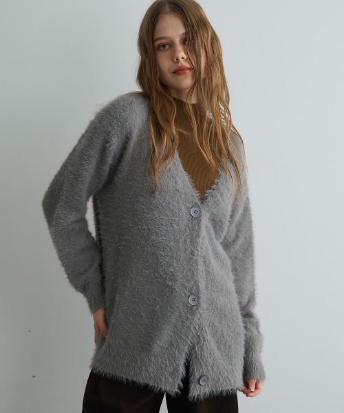 Mirette(ミレット)の「フェザータッチオーバーカーディガン / Feather Touch Oversized Cardigan(カーディガン/ボレロ・レディース・グレー/ブラウン/ライトグレー・FREE)」の15枚目の写真
