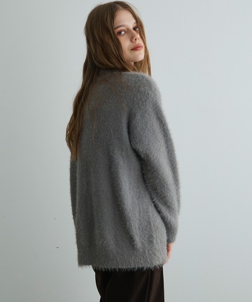 Mirette(ミレット)の「フェザータッチオーバーカーディガン / Feather Touch Oversized Cardigan(カーディガン/ボレロ・レディース・グレー/ブラウン/ライトグレー・FREE)」の16枚目の写真