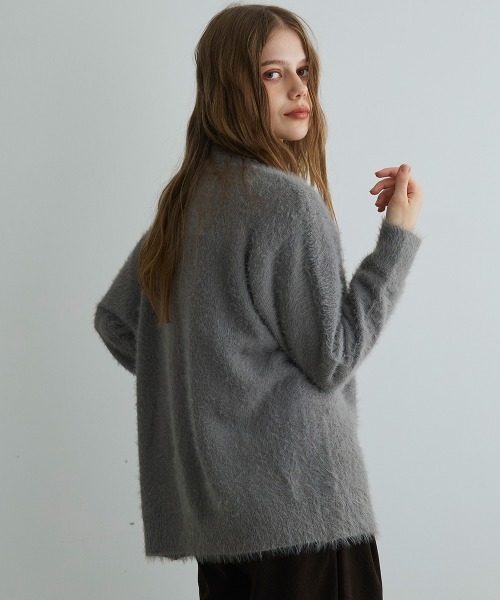 Mirette(ミレット)の「フェザータッチオーバーカーディガン / Feather Touch Oversized Cardigan(カーディガン/ボレロ・レディース・グレー/ブラウン/ライトグレー・FREE)」の17枚目の写真