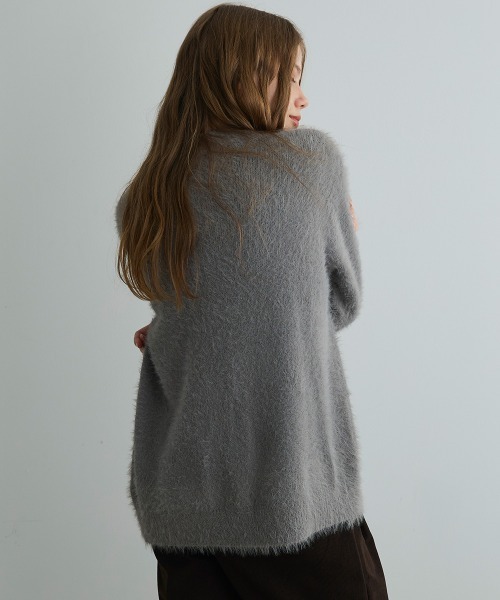Mirette(ミレット)の「フェザータッチオーバーカーディガン / Feather Touch Oversized Cardigan(カーディガン/ボレロ・レディース・グレー/ブラウン/ライトグレー・FREE)」の18枚目の写真
