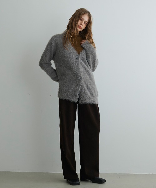 Mirette(ミレット)の「フェザータッチオーバーカーディガン / Feather Touch Oversized Cardigan(カーディガン/ボレロ・レディース・グレー/ブラウン/ライトグレー・FREE)」の21枚目の写真