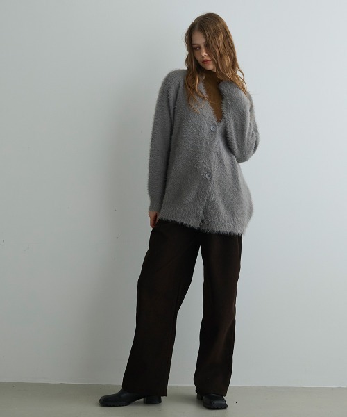 Mirette(ミレット)の「フェザータッチオーバーカーディガン / Feather Touch Oversized Cardigan(カーディガン/ボレロ・レディース・グレー/ブラウン/ライトグレー・FREE)」の22枚目の写真