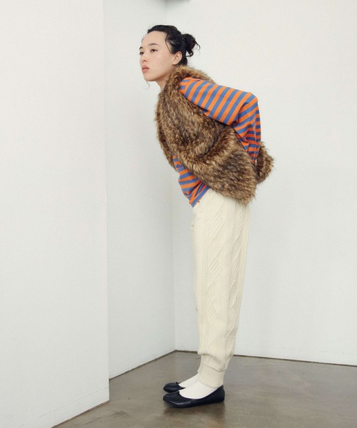 merrylatte（メリーラテ）の「ファーベスト"MATAGI"（ベスト・レディース・ブラウン・FREE）」の3枚目の写真