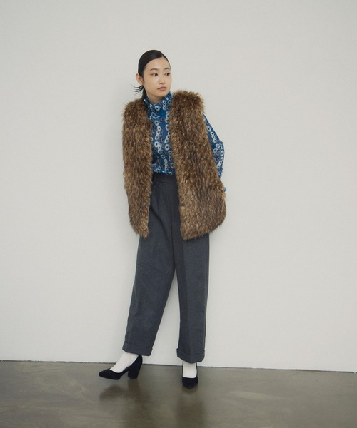 merrylatte（メリーラテ）の「ファーベスト"MATAGI"（ベスト・レディース・ブラウン・FREE）」の7枚目の写真