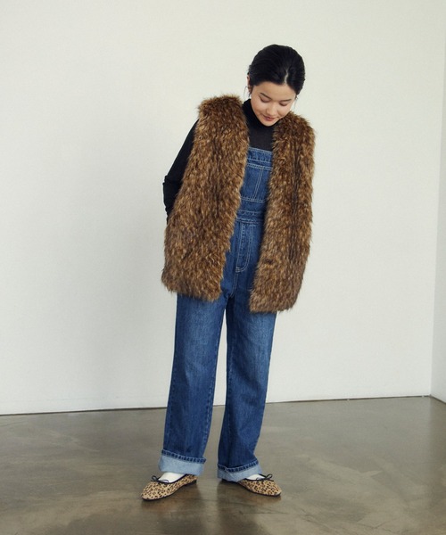 merrylatte（メリーラテ）の「ファーベスト"MATAGI"（ベスト・レディース・ブラウン・FREE）」の9枚目の写真