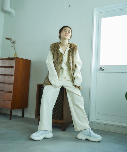 merrylatte（メリーラテ）の「ファーベスト"MATAGI"（ベスト・レディース・ブラウン・FREE）」の11枚目の写真