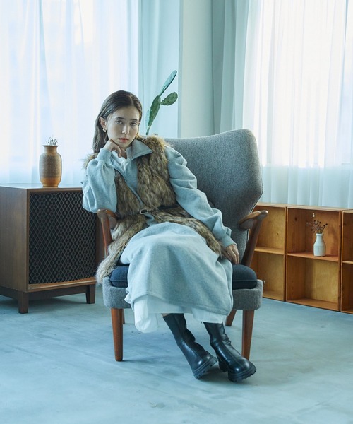 merrylatte（メリーラテ）の「ファーベスト"MATAGI"（ベスト・レディース・ブラウン・FREE）」の15枚目の写真