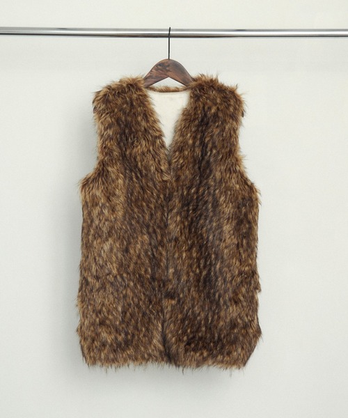 merrylatte（メリーラテ）の「ファーベスト"MATAGI"（ベスト・レディース・ブラウン・FREE）」の16枚目の写真