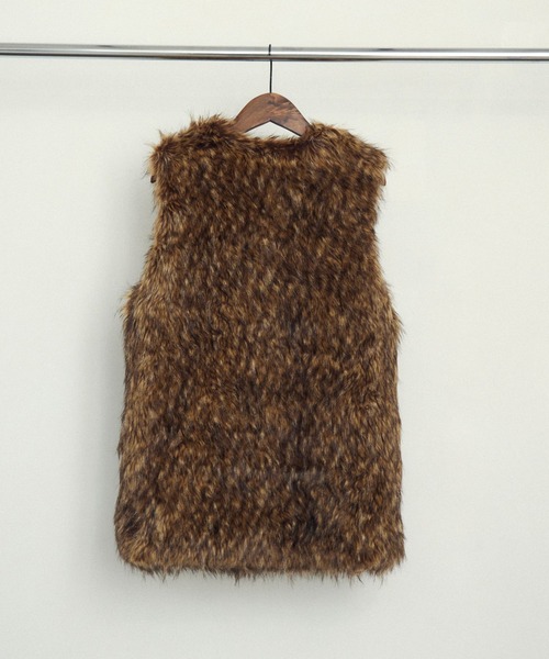 merrylatte（メリーラテ）の「ファーベスト"MATAGI"（ベスト・レディース・ブラウン・FREE）」の19枚目の写真