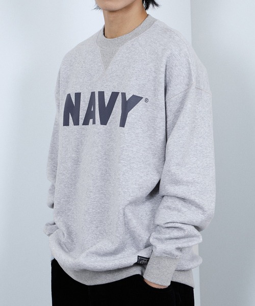 NAVY(ネイビー)の「NAVY 裏起毛ウォッシュバルーントレーナー(スウェット・メンズ・杢グレー/ネイビー系/ブラック/ブラック系/ブラウン・S/M/L/XL)」の1枚目の写真