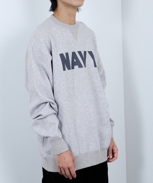 NAVY(ネイビー)の「NAVY 裏起毛ウォッシュバルーントレーナー(スウェット・メンズ・杢グレー/ネイビー系/ブラック/ブラック系/ブラウン・S/M/L/XL)」の9枚目の写真
