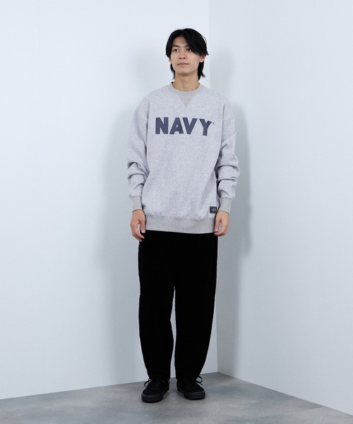 NAVY(ネイビー)の「NAVY 裏起毛ウォッシュバルーントレーナー(スウェット・メンズ・杢グレー/ネイビー系/ブラック/ブラック系/ブラウン・S/M/L/XL)」の10枚目の写真