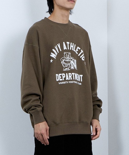 NAVY(ネイビー)の「NAVY 裏起毛ウォッシュバルーントレーナー(スウェット・メンズ・杢グレー/ネイビー系/ブラック/ブラック系/ブラウン・S/M/L/XL)」の15枚目の写真