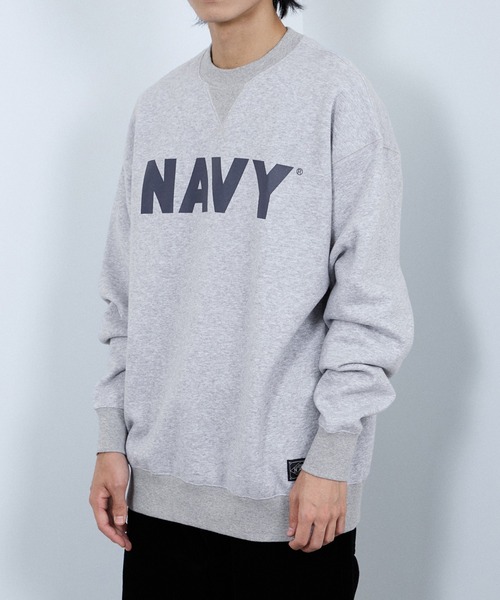 NAVY(ネイビー)の「NAVY 裏起毛ウォッシュバルーントレーナー(スウェット・メンズ・杢グレー/ネイビー系/ブラック/ブラック系/ブラウン・S/M/L/XL)」の8枚目の写真