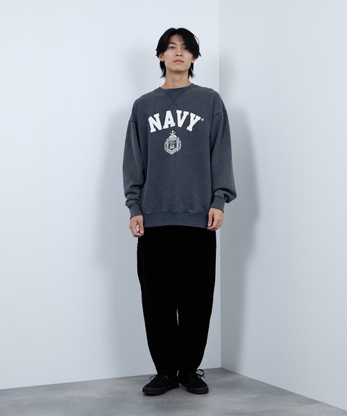 NAVY(ネイビー)の「NAVY 裏起毛ウォッシュバルーントレーナー(スウェット・メンズ・杢グレー/ネイビー系/ブラック/ブラック系/ブラウン・S/M/L/XL)」の19枚目の写真