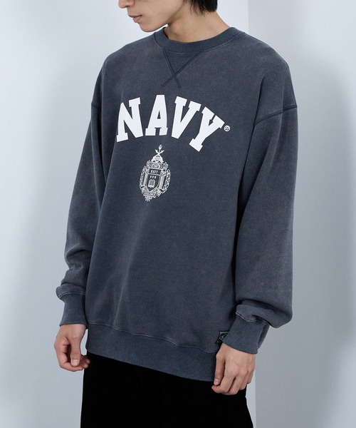 NAVY(ネイビー)の「NAVY 裏起毛ウォッシュバルーントレーナー(スウェット・メンズ・杢グレー/ネイビー系/ブラック/ブラック系/ブラウン・S/M/L/XL)」の18枚目の写真