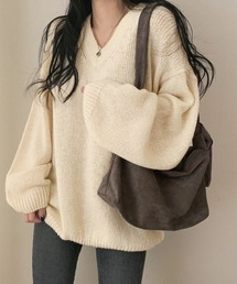 ベージュ オーバーサイズ ニットセーター ケーブルオーバーサイズニット（ニット/セーター）｜select MOCA