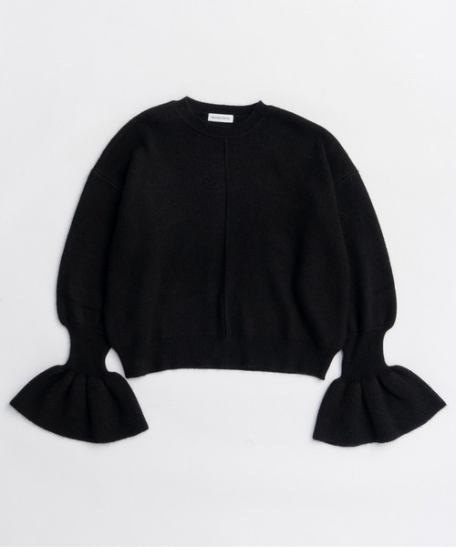 MAISON SPECIAL(メゾンスペシャル)の「2way Ruffle Collar Knit / 2WAYラッフルカラーニット(ニット/セーター・レディース・ブラック/グレー/ホワイト・FREE)」の4枚目の写真