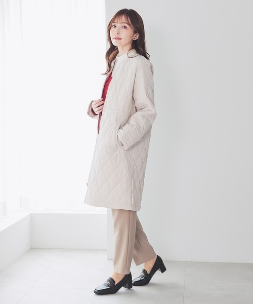 GLACIER lusso(グラシアルッソ)の「キルティングコート(ノーカラーコート・レディース・アイボリー/ブラック/モカ/ネイビー・LL/L/S/M)」の10枚目の写真