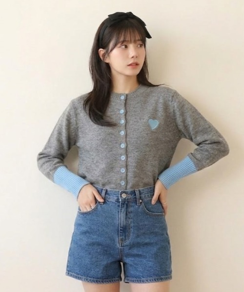 a lot of love(ア ロット オブ ラブ)の「配色デザイン ポップテイストカーディガン(カーディガン/ボレロ・レディース・ブルー/レッド・FREE)」の11枚目の写真