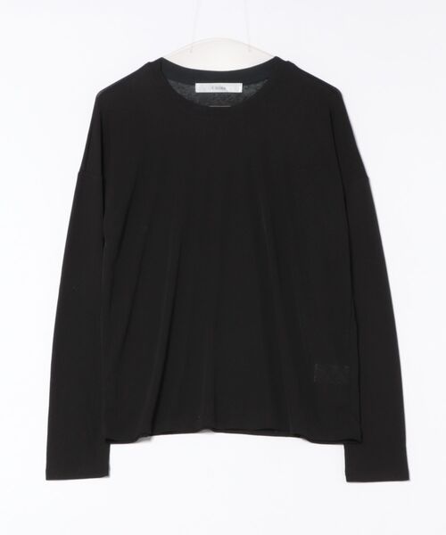 Chiina(チーナ)の「Chiina/【紫外線・日焼け対策にも○】クルーネック シアー カットソー(Tシャツ/カットソー・レディース・イエロー/グレー/ブラック/ホワイト・FREE)」の2枚目の写真