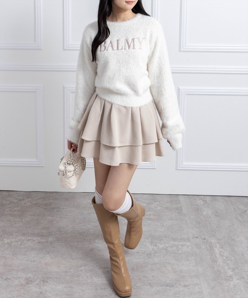 clear（クリア）の「ロゴ刺繍フェザーニットトップス［大人 カジュアル 着回し力抜群］≪AW新作≫（ニット/セーター・レディース・アイボリー/グレー/ホワイト系その他2/ベージュ/ピンク・F）」の19枚目の写真