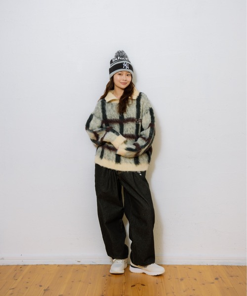 check half zip knit / チェックハーフジップニット（ニット/セーター