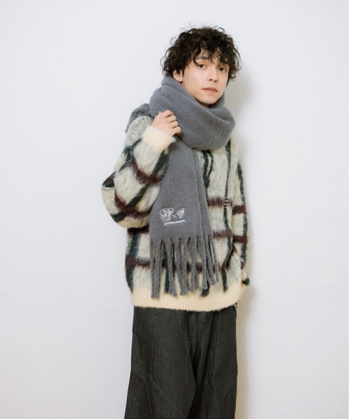kaoyorinakami（カオヨリナカミ）の「check half zip knit / チェックハーフジップニット（ニット/セーター・メンズ・アイボリー/ネイビー・SMALL/MEDIUM/LARGE/X-LARGE）」の13枚目の写真