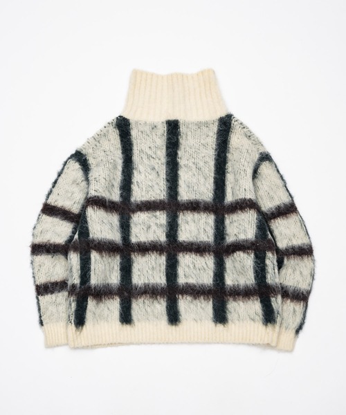 check half zip knit / チェックハーフジップニット（ニット/セーター