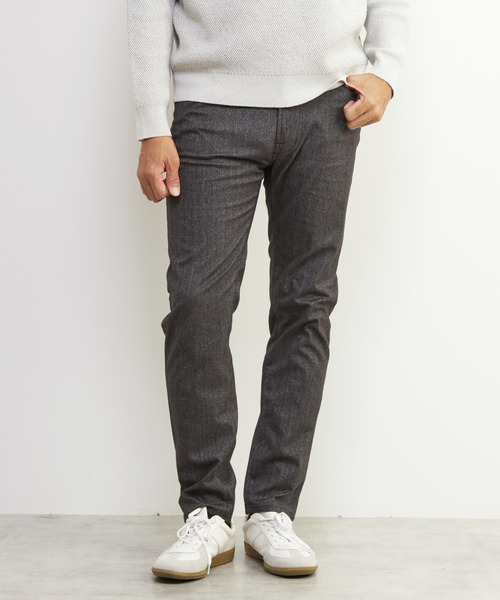 MEN'S MELROSE(メンズメルローズ)の「ソフトサーモヘリンボーンスリムテーパード5ポケットパンツ(その他パンツ・メンズ・ブラウン/ネイビー/グレー/チャコールグレー・2/4/5/3)」の2枚目の写真