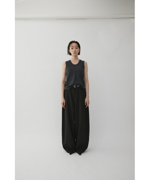 VION(ヴィオン)の「ベーシックリブニットタンクトップ / Basic Rib Knit Tanktop(タンクトップ・レディース・グレー/ブラック/ブラウン・FREE)」の4枚目の写真