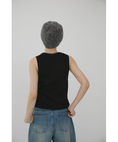 VION(ヴィオン)の「ベーシックリブニットタンクトップ / Basic Rib Knit Tanktop(タンクトップ・レディース・グレー/ブラック/ブラウン・FREE)」の13枚目の写真