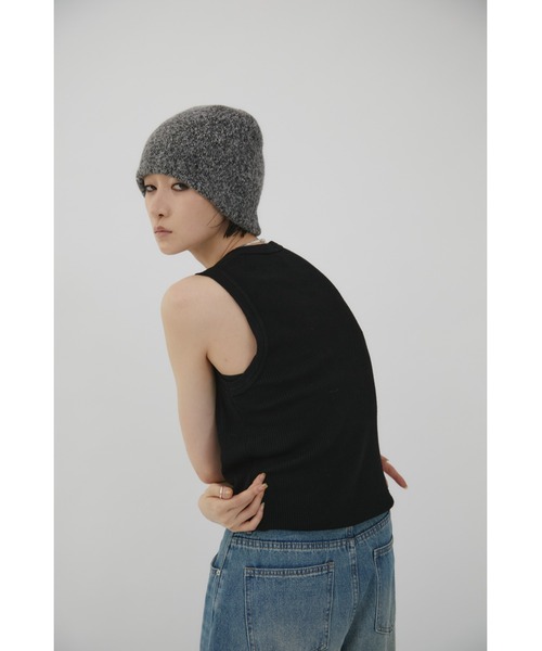 VION(ヴィオン)の「ベーシックリブニットタンクトップ / Basic Rib Knit Tanktop(タンクトップ・レディース・グレー/ブラック/ブラウン・FREE)」の14枚目の写真