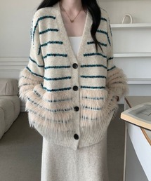 ABITOKYO | オーバーサイズファードッキングボーダーカーディガン(カーディガン/ボレロ)