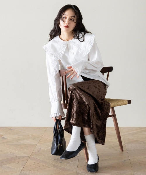 RAGEBLUE(レイジブルー)の「BIGカラーブラウス(シャツ/ブラウス・レディース・ホワイト系2/ホワイト系1/ホワイト系3・FREE)」の20枚目の写真