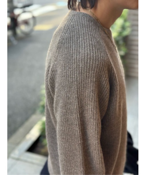 ESTNATION（エストネーション）の「ESTNATION / ヤクウール ミドルゲージニット（ニット/セーター・メンズ・ブラウン/グレー・MEDIUM/LARGE）」の8枚目の写真