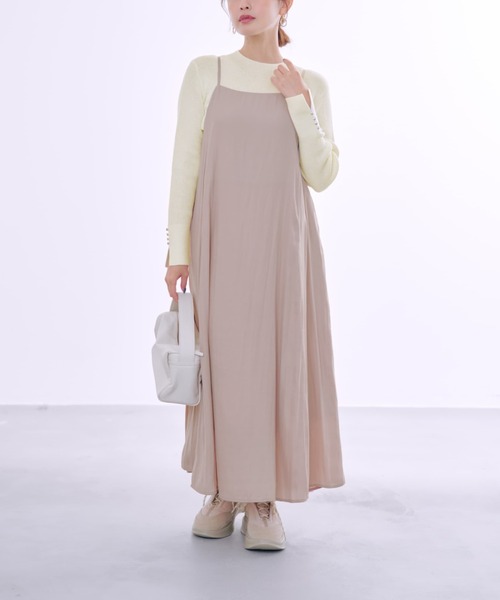 COHINA(コヒナ)の「2wayとろみキャミワンピース 【低身長・小柄女性】(ワンピース・レディース・ブラック/ピンク/ブラウン・SHORT/REGULAR)」の3枚目の写真