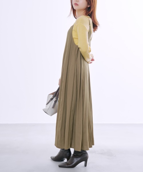 COHINA(コヒナ)の「2wayとろみキャミワンピース 【低身長・小柄女性】(ワンピース・レディース・ブラック/ピンク/ブラウン・SHORT/REGULAR)」の15枚目の写真