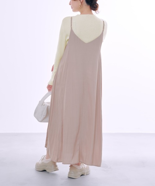 COHINA(コヒナ)の「2wayとろみキャミワンピース 【低身長・小柄女性】(ワンピース・レディース・ブラック/ピンク/ブラウン・SHORT/REGULAR)」の18枚目の写真
