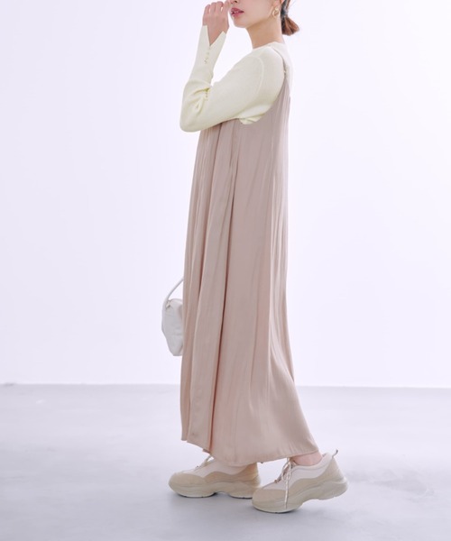 COHINA(コヒナ)の「2wayとろみキャミワンピース 【低身長・小柄女性】(ワンピース・レディース・ブラック/ピンク/ブラウン・SHORT/REGULAR)」の19枚目の写真