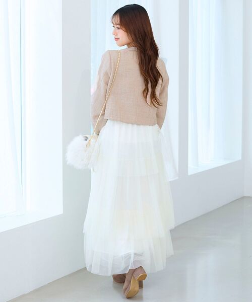 MAJESTIC LEGON(マジェスティックレゴン)の「ツイードフリンジジャケット(その他アウター・レディース・ブラック/アイボリー/ピンク・MEDIUM)」の13枚目の写真