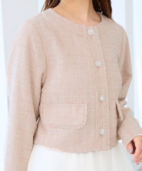 MAJESTIC LEGON(マジェスティックレゴン)の「ツイードフリンジジャケット(その他アウター・レディース・ブラック/アイボリー/ピンク・MEDIUM)」の17枚目の写真